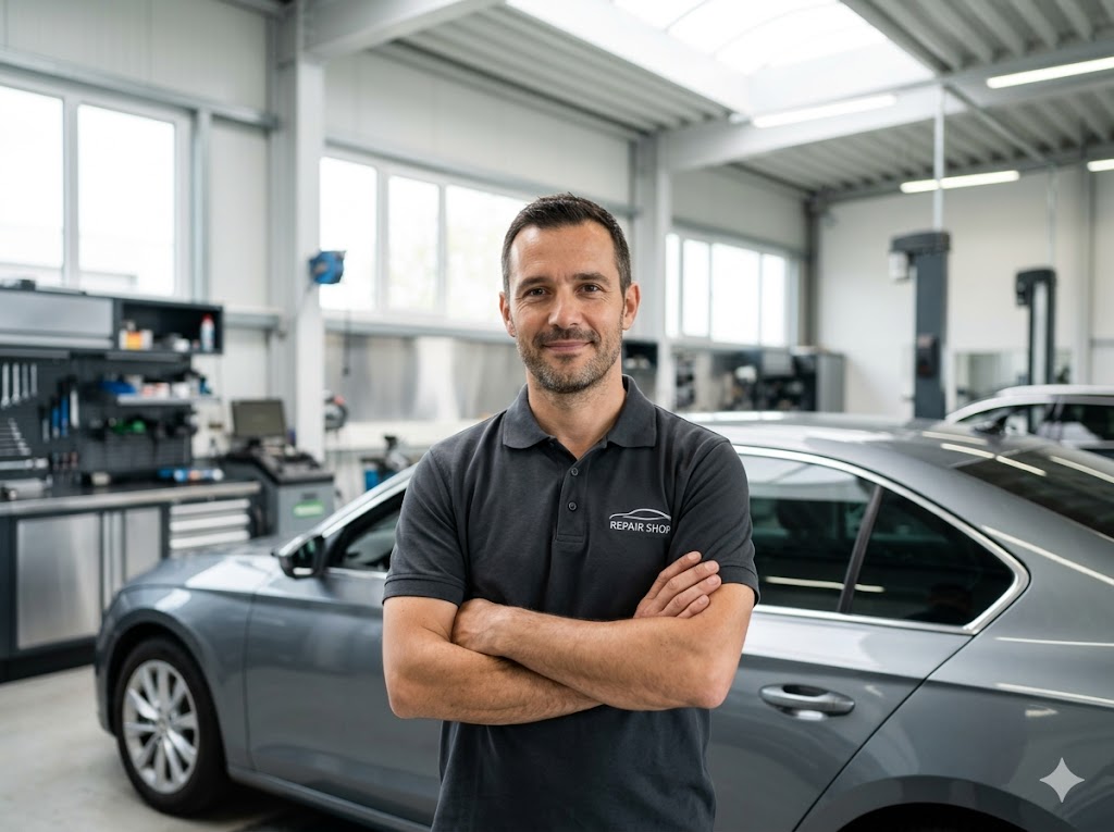 Cyril ASTIER, artisan débosseleur dans son atelier